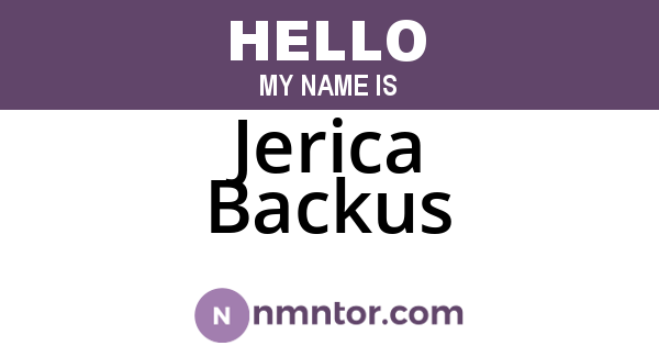 Jerica Backus