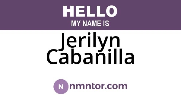 Jerilyn Cabanilla