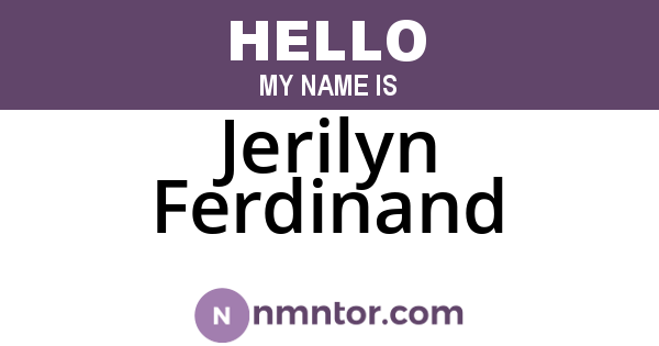 Jerilyn Ferdinand