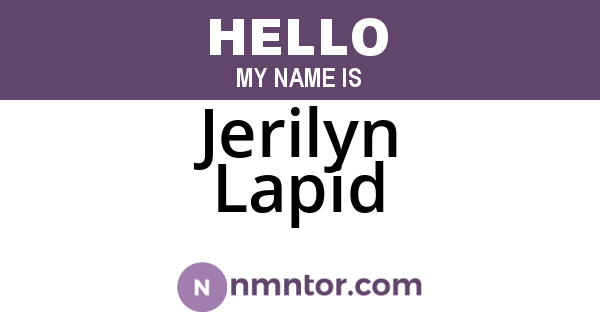 Jerilyn Lapid