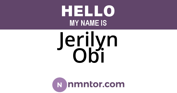 Jerilyn Obi