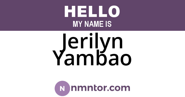 Jerilyn Yambao