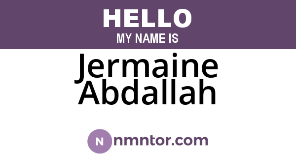Jermaine Abdallah