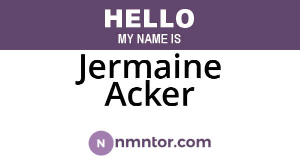 Jermaine Acker