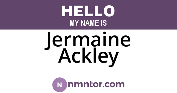 Jermaine Ackley