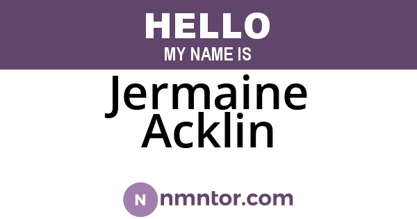 Jermaine Acklin