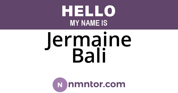 Jermaine Bali