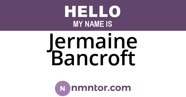 Jermaine Bancroft