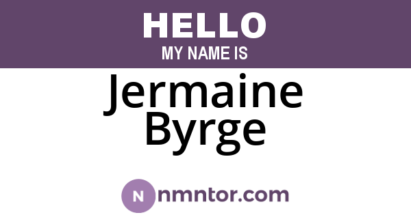 Jermaine Byrge