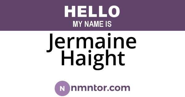 Jermaine Haight