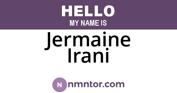 Jermaine Irani