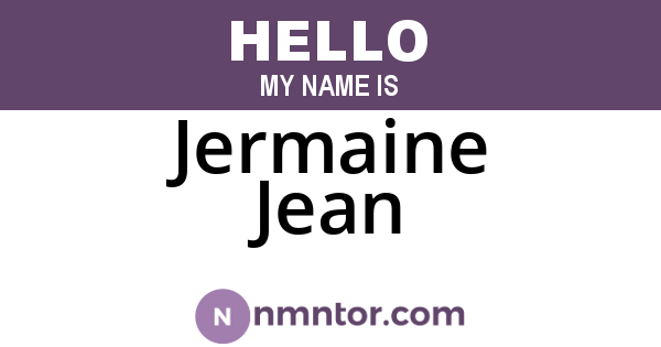 Jermaine Jean