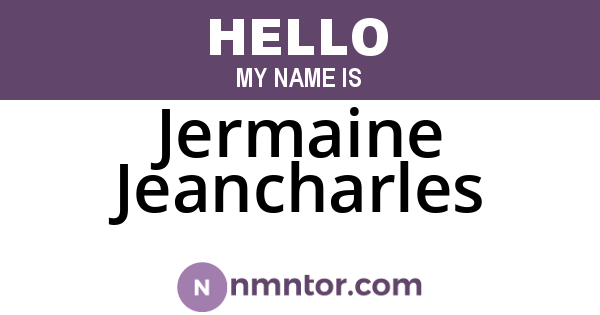 Jermaine Jeancharles