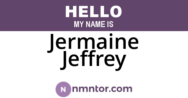 Jermaine Jeffrey