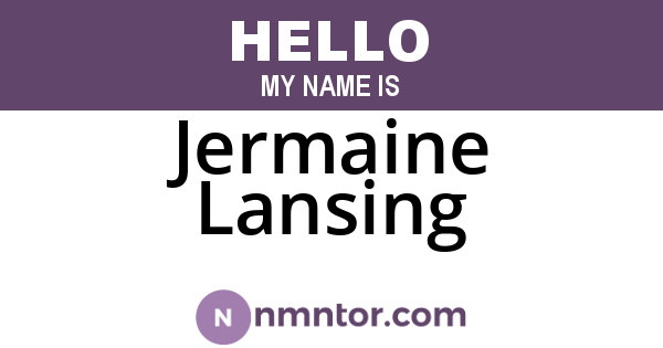 Jermaine Lansing