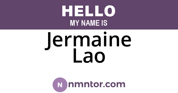 Jermaine Lao
