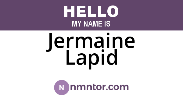 Jermaine Lapid