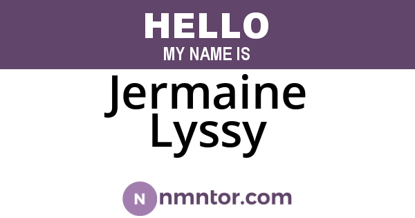 Jermaine Lyssy
