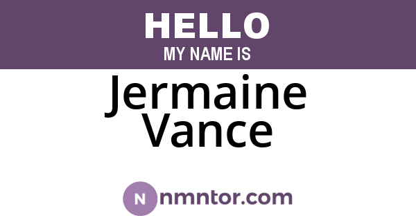 Jermaine Vance