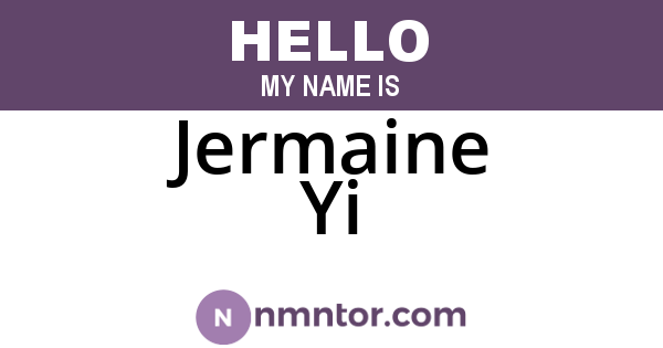 Jermaine Yi