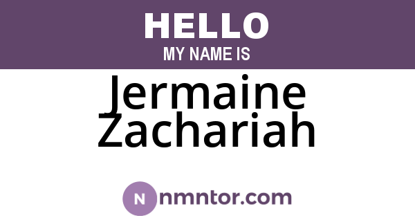 Jermaine Zachariah