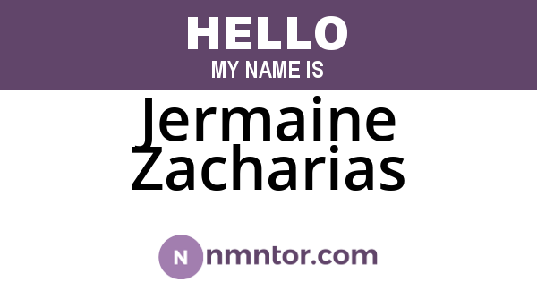 Jermaine Zacharias
