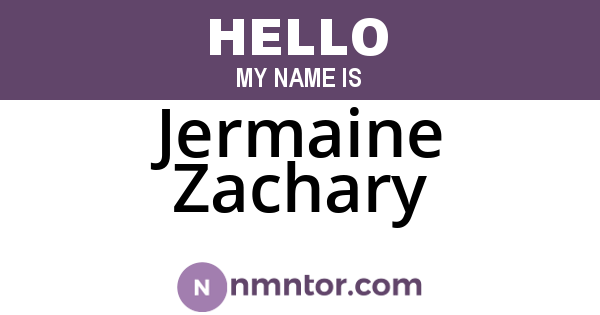 Jermaine Zachary