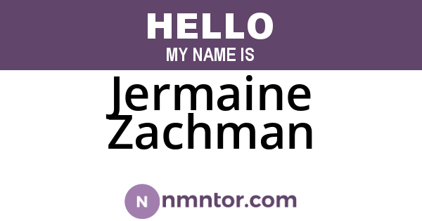 Jermaine Zachman