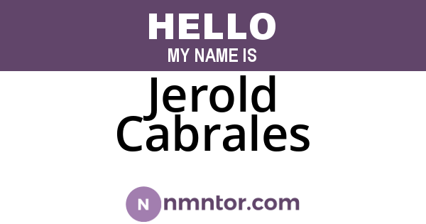 Jerold Cabrales