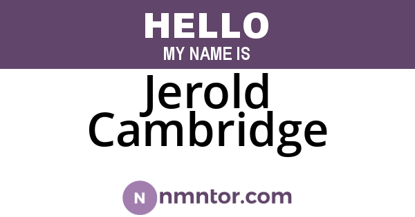 Jerold Cambridge
