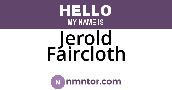 Jerold Faircloth