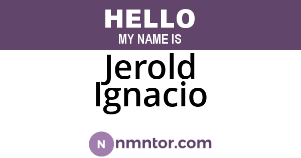 Jerold Ignacio