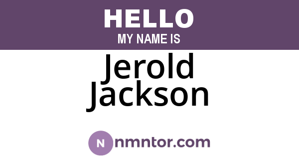 Jerold Jackson