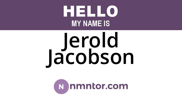Jerold Jacobson