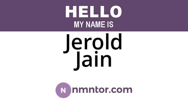 Jerold Jain