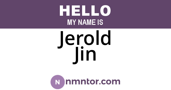 Jerold Jin
