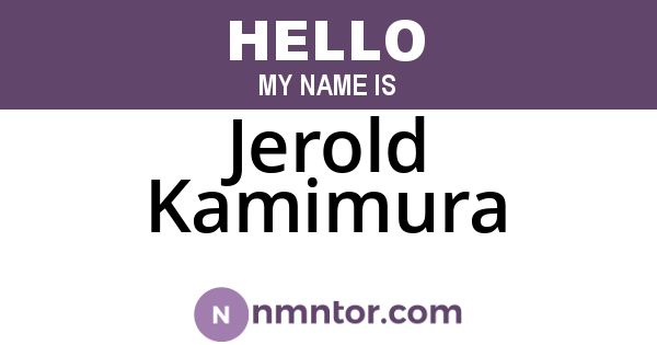 Jerold Kamimura