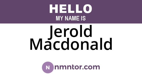 Jerold Macdonald