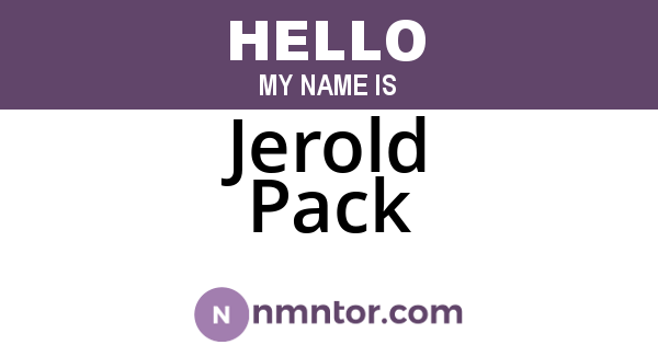 Jerold Pack