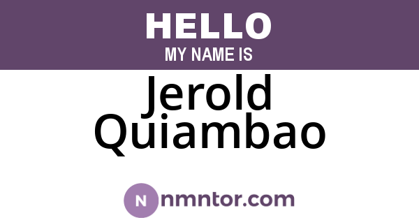 Jerold Quiambao