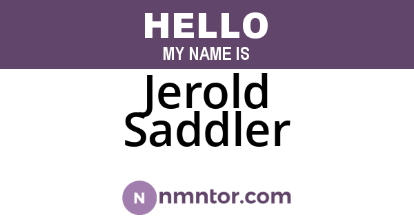 Jerold Saddler
