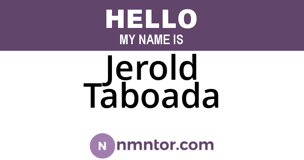 Jerold Taboada