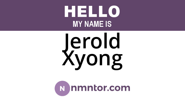 Jerold Xyong