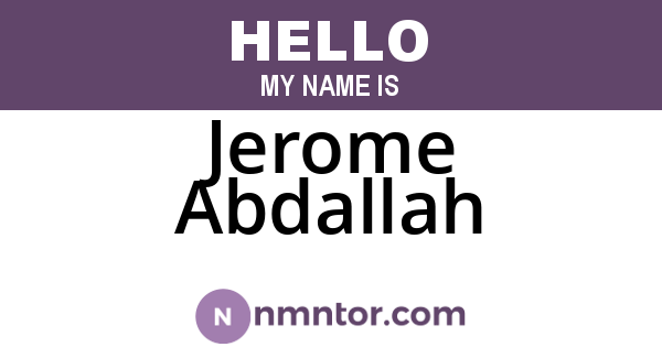Jerome Abdallah