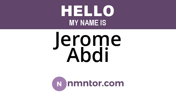 Jerome Abdi