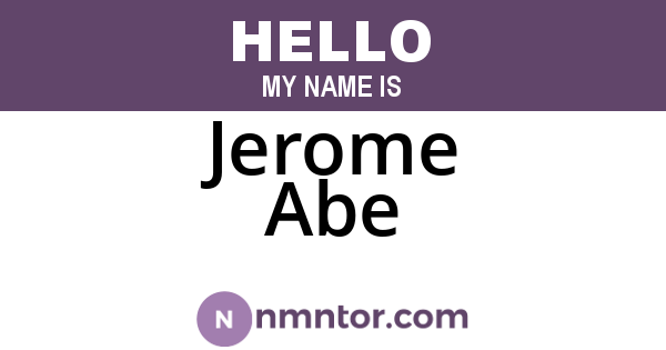 Jerome Abe