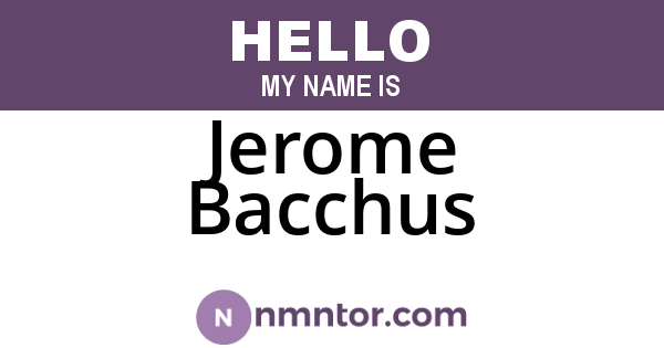 Jerome Bacchus