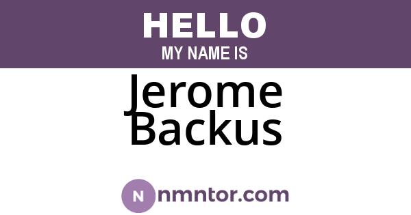 Jerome Backus