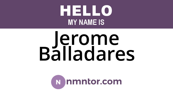 Jerome Balladares