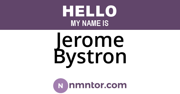 Jerome Bystron